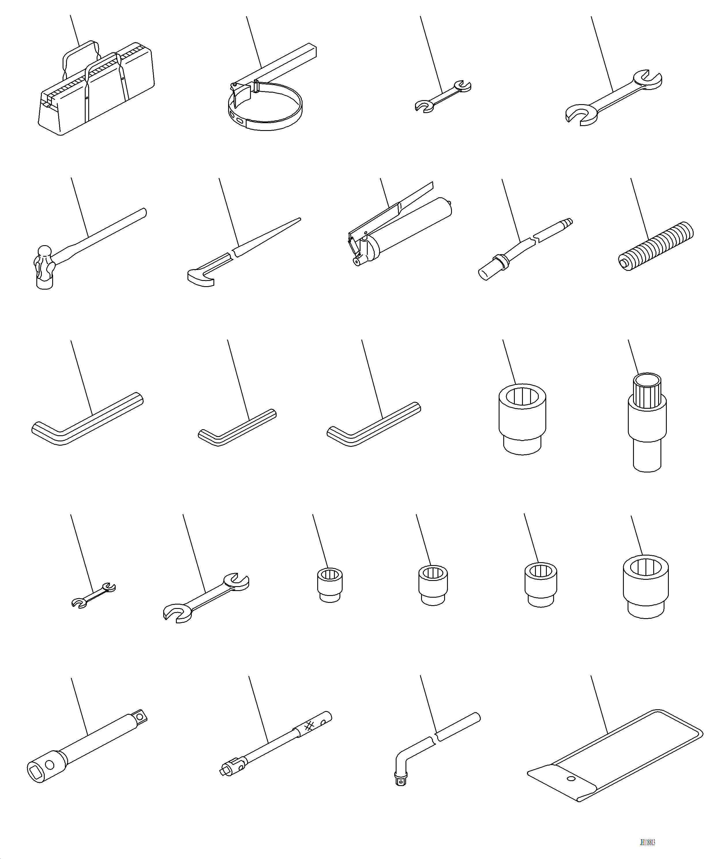 Komatsu parts book diagram for PC220LCi-12 S/N A15001: V0300-001001 TOOLS
