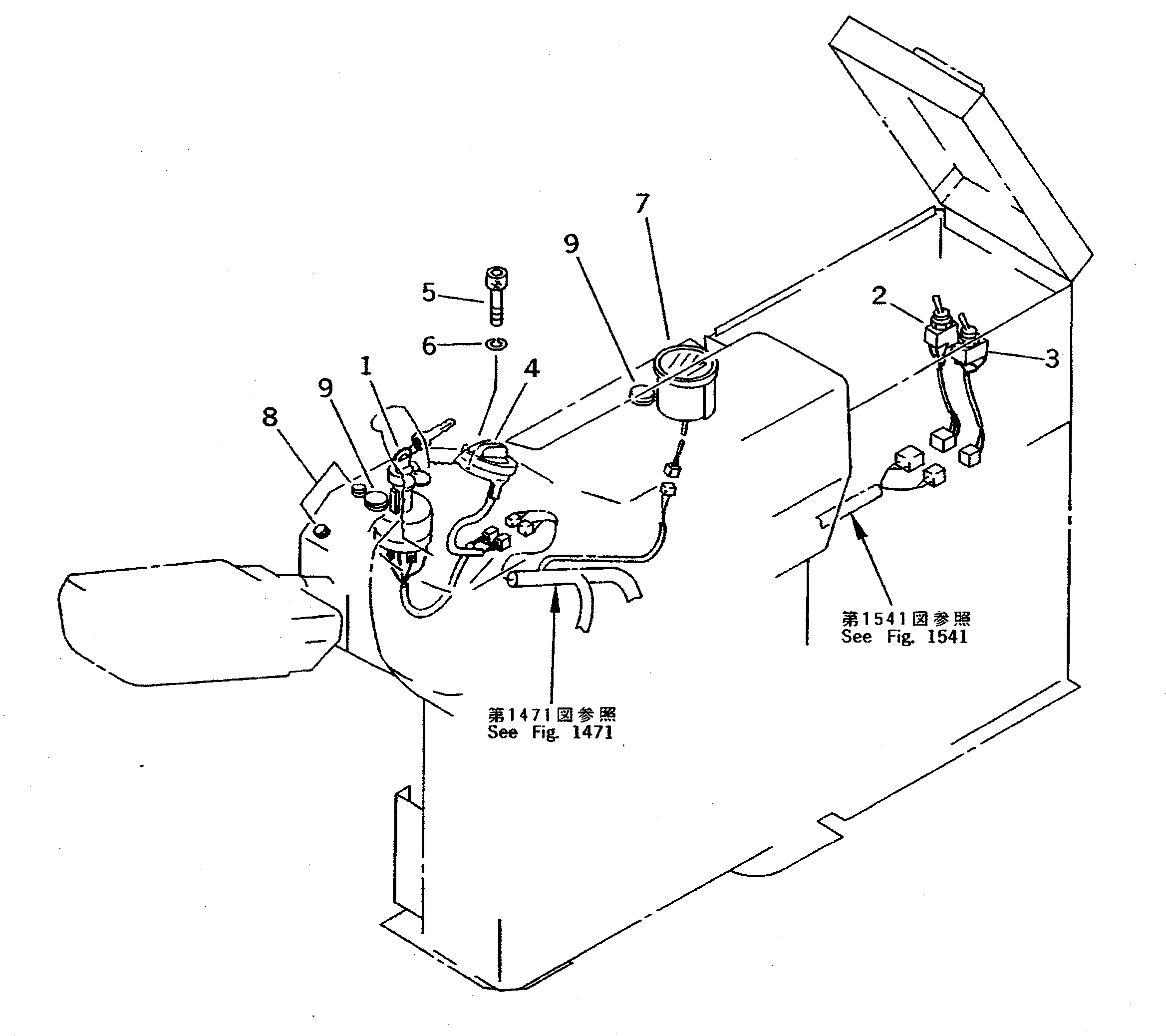 Excavators Komatsu / PC220LC-5 S/N 35001-UP(pc220lcr) / SWITCH AND METER (FOR WRIST CONTROL)(030290 : 1441)