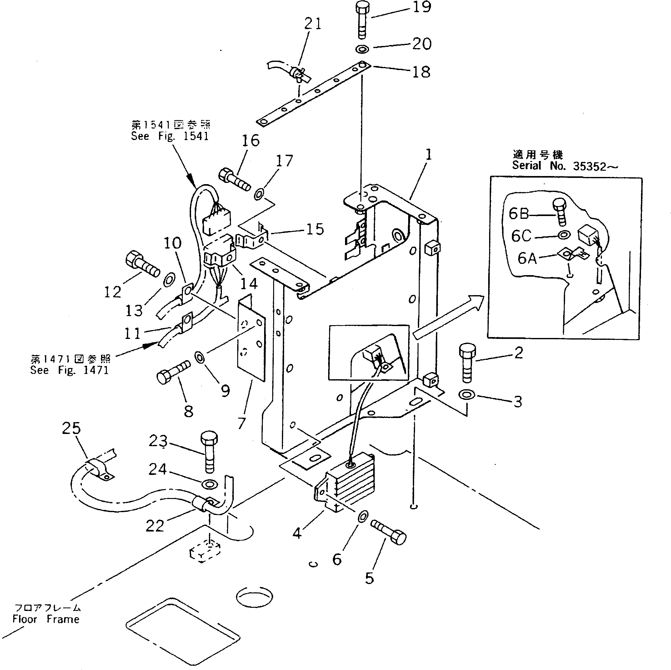 Excavators Komatsu / PC220LC-5 S/N 35001-UP(pc220lcr) / WIRING IN CAB (CONTROLLER BRACKET SIDE) (FOR WRIST CONTROL)(#35001-36613)(030360 : 1481)