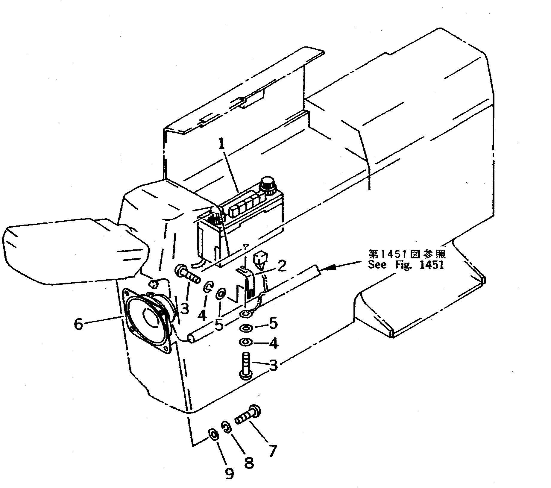 Excavators Komatsu / PC220LC-5 S/N 35001-UP(pc220lcr) / AM RADIO AND SPEAKER (FOR LONG LEVER CONTROL)(#35001-36613)(030570 : 1801)