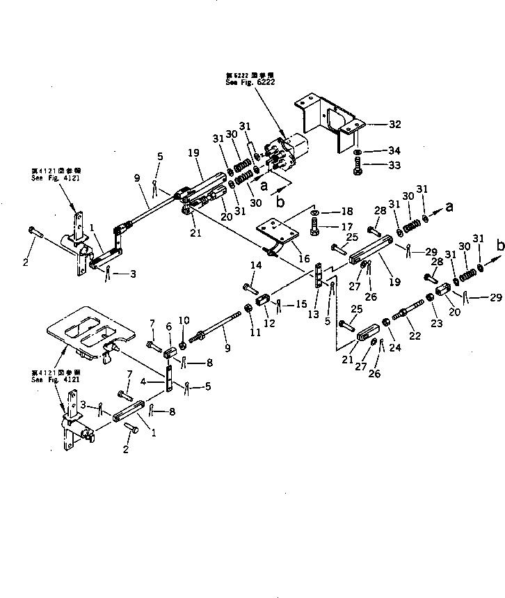 Excavators Komatsu / PC220LC-5 S/N 35001-UP(pc220lcr) / TRAVEL CONTROL LINKAGE (FOR WRIST CONTROL)(#36614-)(120070 : 4131A)