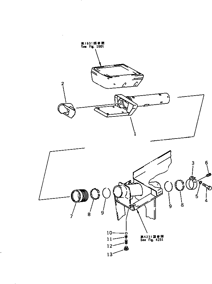 Excavators Komatsu / PC220LC-5 S/N 35001-UP(pc220lcr) / MONITOR PANEL BRACKET (FOR LONG LEVER CONTROL)(120130 : 4221)