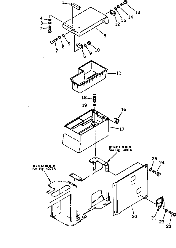 Excavators Komatsu / PC220LC-5 S/N 35001-UP(pc220lcr) / RIGHT STAND AND LEVER (REAR SIDE) (FOR WRIST CONTROL) (FOR JAPAN)(#36614-)(120250 : 4281B)