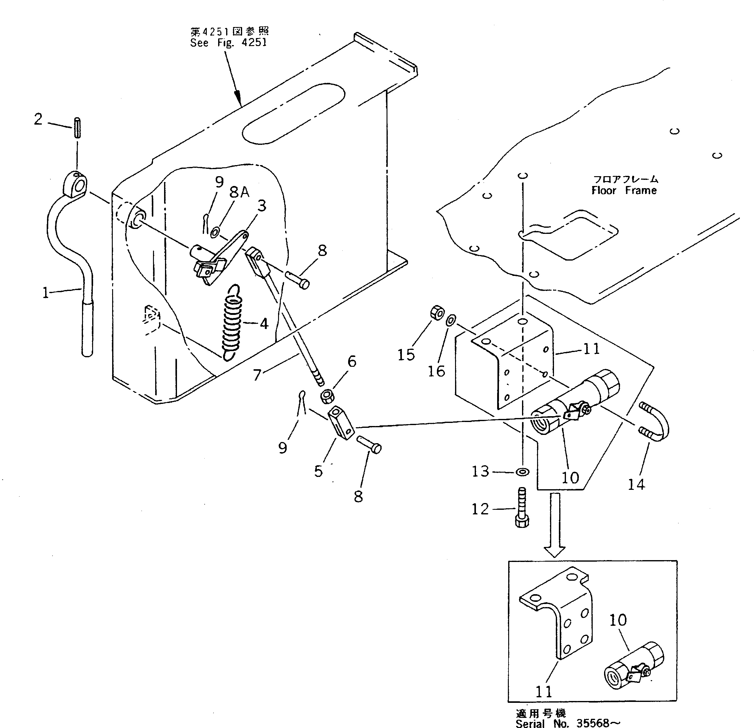 Excavators Komatsu / PC220LC-5 S/N 35001-UP(pc220lcr) / SAFETY LOCK LEVER CONTROL LINKAGE (FOR WRIST CONTROL)(#35001-36613)(120280 : 4451)