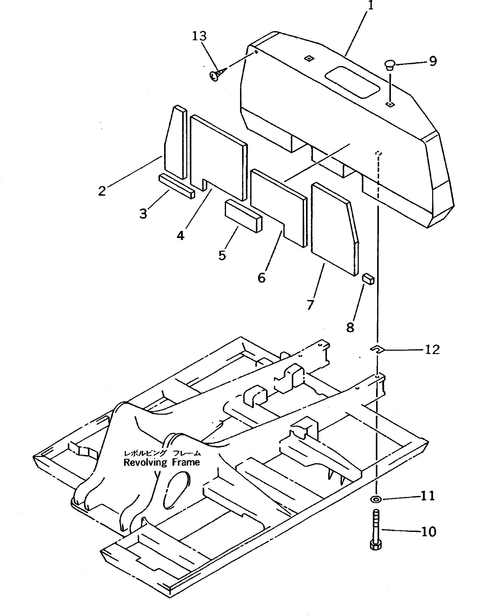 Excavators Komatsu / PC220LC-5 S/N 35001-UP(pc220lcr) / COUNTER WEIGHT (FOR JAPAN)(#36614-)(120410 : 4801A)