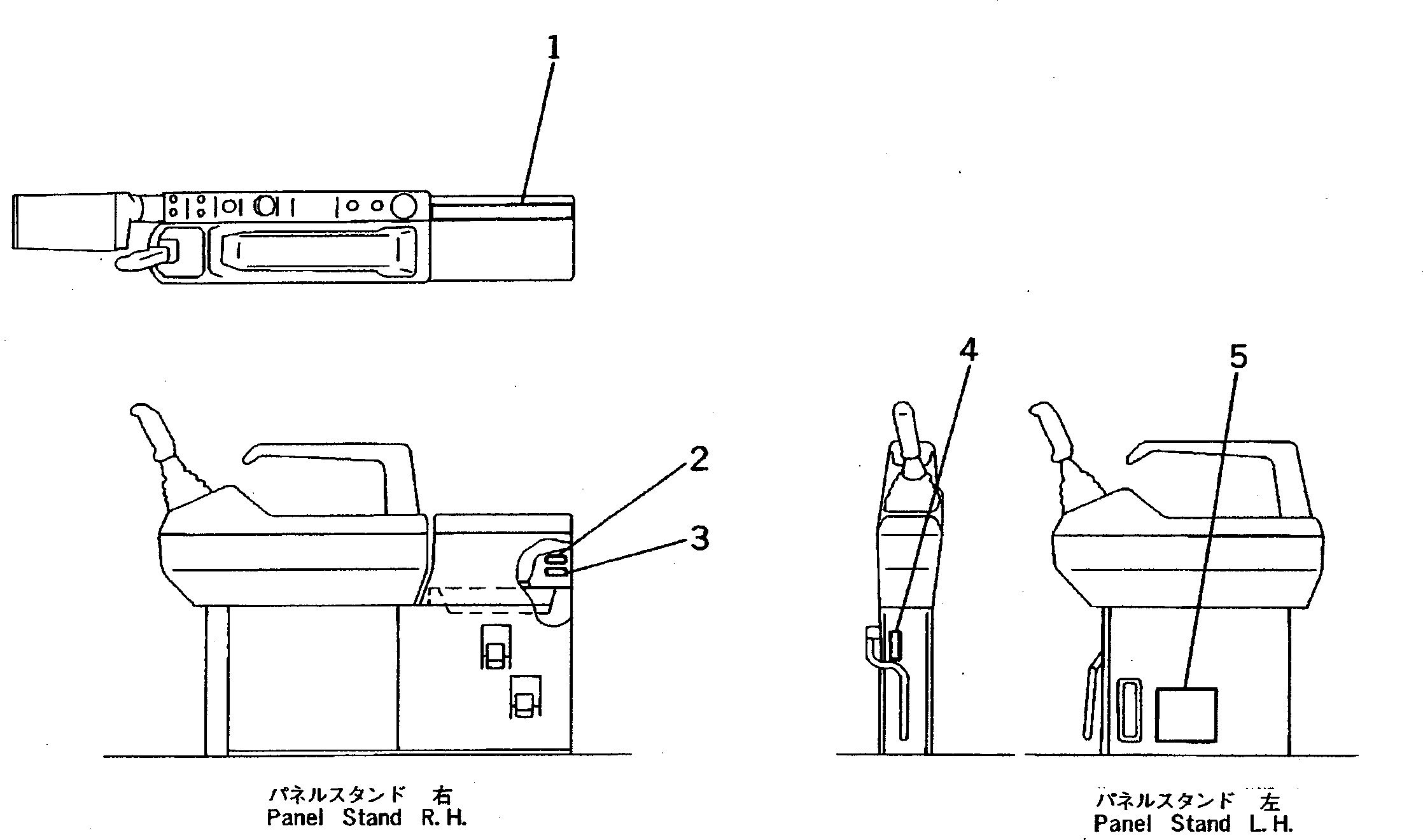Excavators Komatsu / PC220LC-5 S/N 35001-UP(pc220lcr) / MARKS AND PLATES (PANEL AND CONTROL STAND) (FOR WRIST CONTROL)   (JAPANESE)(#35001-36613)(240060 : 9072)