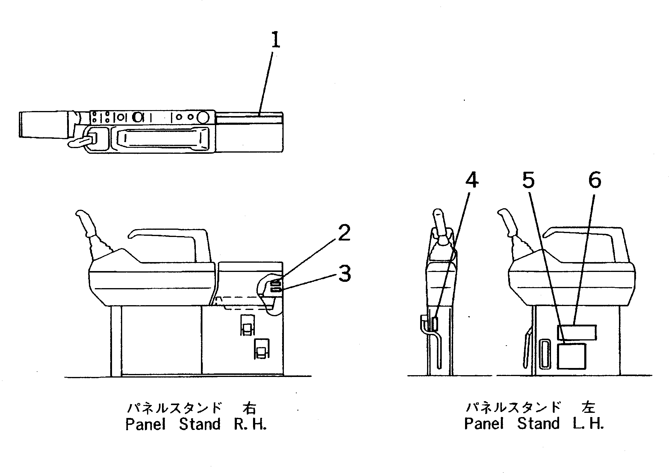 Excavators Komatsu / PC220LC-5 S/N 35001-UP(pc220lcr) / MARKS AND PLATES (PANEL AND CONTROL STAND) (FOR WRIST CONTROL)   (JAPANESE)(#36614-)(240070 : 9072A)