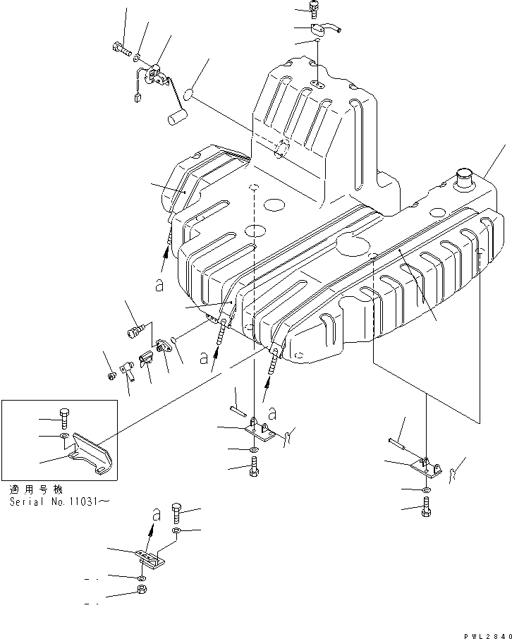 Excavators Komatsu / PC228USLC-1 S/N 11001-UP(pc228u0r) / FUEL TANK(090010 : D0100-01A0B)