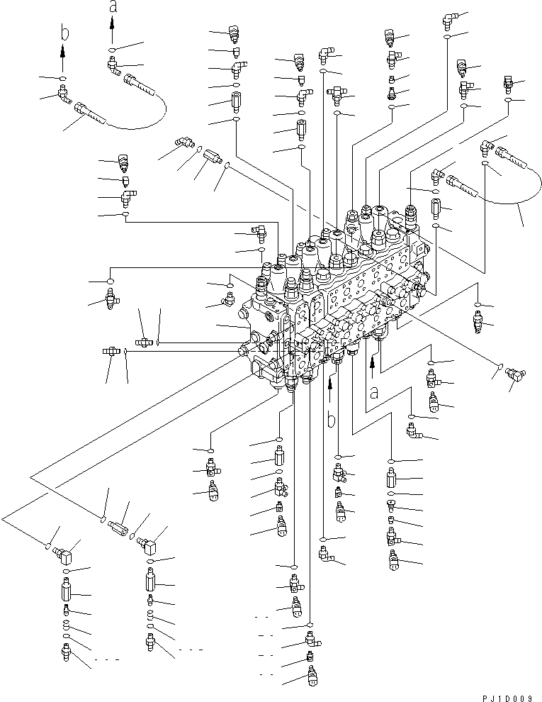 Excavators Komatsu / PC228USLC-1 S/N 11001-UP(pc228u0r) / MAIN VALVE (CONNECTING PARTS) (2 ACTUATOR) (FOR MONO BOOM)       (DRAWBAR PULL UP SPEC.)(150050 : H0120-01A8)