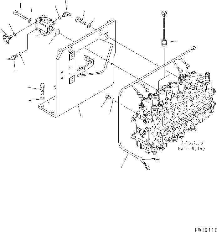 Excavators Komatsu / PC228USLC-1 S/N 11001-UP(pc228u0r) / MAIN VALVE (VALVE BRACKET AND PIPING)(150060 : H0120-02A4A)