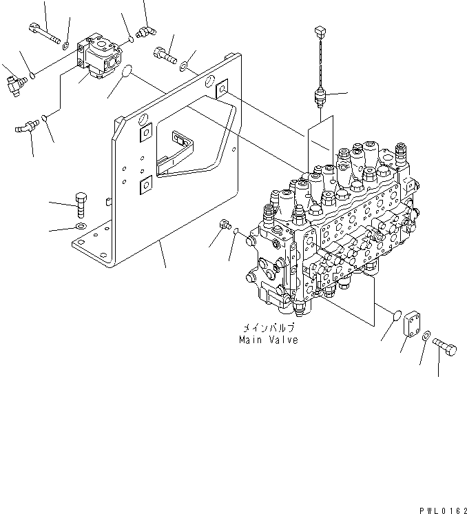 Excavators Komatsu / PC228USLC-1 S/N 11001-UP(pc228u0r) / MAIN VALVE (VALVE BRACKET AND PIPING) (FOR MONO BOOM)            (DRAWBAR PULL UP SPEC.)(#11001-11205)(150070 : H0120-02A6)