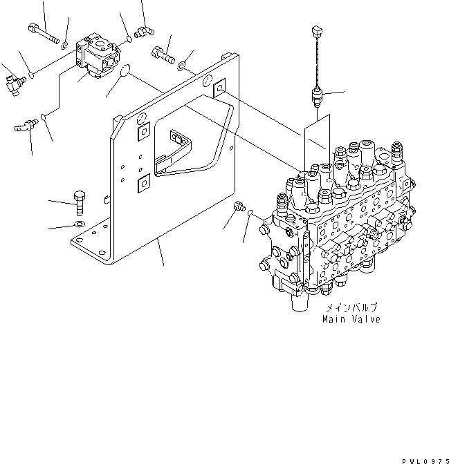 Excavators Komatsu / PC228USLC-1 S/N 11001-UP(pc228u0r) / MAIN VALVE (VALVE BRACKET AND PIPING) (FOR MONO BOOM)            (DRAWBAR PULL UP SPEC.)(#11206-)(150080 : H0120-02A6A)
