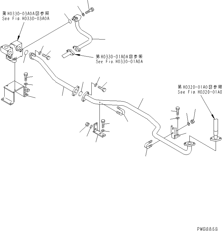 Excavators Komatsu / PC228USLC-1 S/N 11001-UP(pc228u0r) / RETURN LINE (TUBE) (1 ACTUATOR)(150140 : H0330-02A0B)