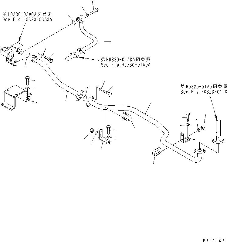 Excavators Komatsu / PC228USLC-1 S/N 11001-UP(pc228u0r) / RETURN LINE (TUBE) (1 ACTUATOR) (DEMOLITION SPEC.)(150150 : H0330-02A4)