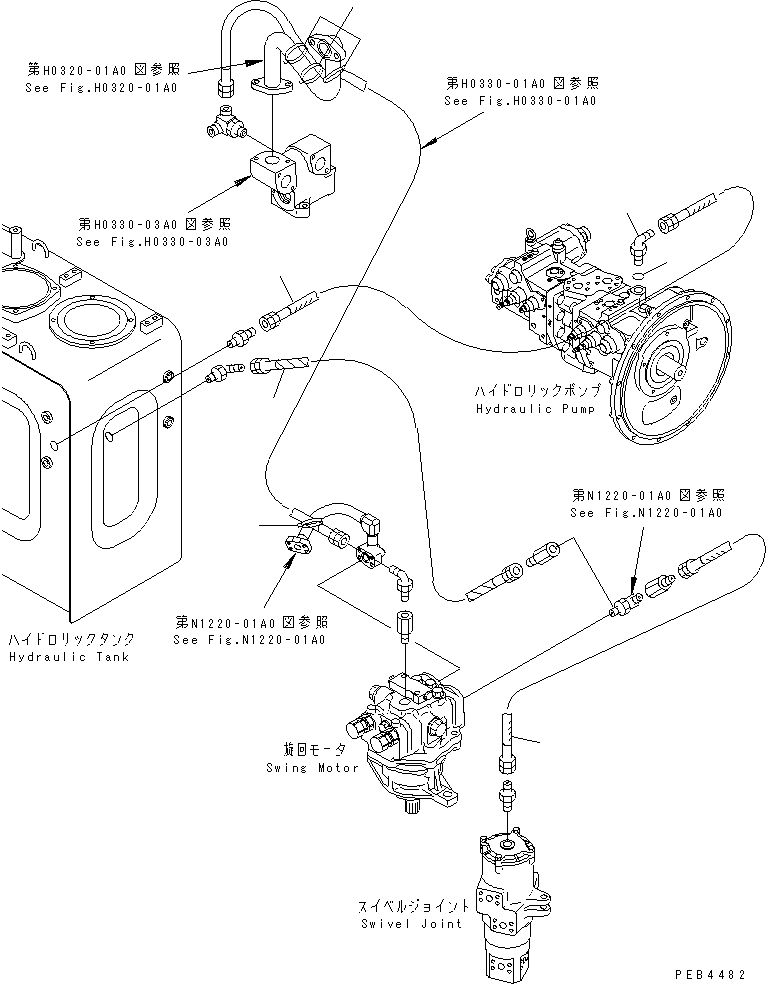 Excavators Komatsu / PC228USLC-1 S/N 11001-UP(pc228u0r) / DRAIN LINE(150190 : H0340-01A0A)
