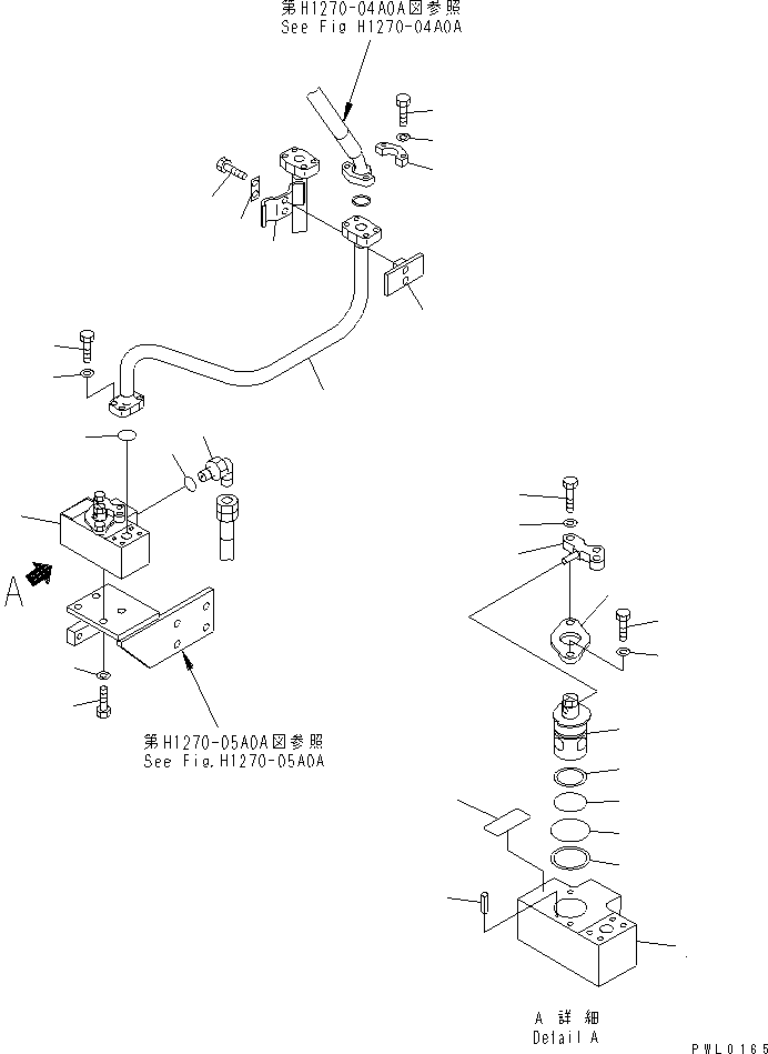 Excavators Komatsu / PC228USLC-1 S/N 11001-UP(pc228u0r) / ATTACHMENT LINE (2 ACTUATOR) (CROSS VALVE ? R.H.)                 (DEMOLITION SPEC.)(150320 : H1270-02A5)