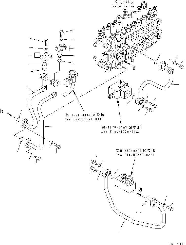 Excavators Komatsu / PC228USLC-1 S/N 11001-UP(pc228u0r) / ATTACHMENT LINE (2 ACTUATOR) (VALVE SIDE) (FOR MONO-BOOM)(150370 : H1270-06A3)