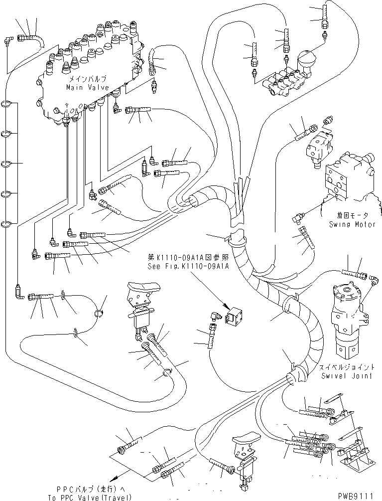 Excavators Komatsu / PC228USLC-1 S/N 11001-UP(pc228u0r) / PPC MAIN LINE (VALVE PPC) (VALVE LOWER LINE) (2 ACTUATOR) (FOR MONO BOOM)(150480 : H1840-02A7B)