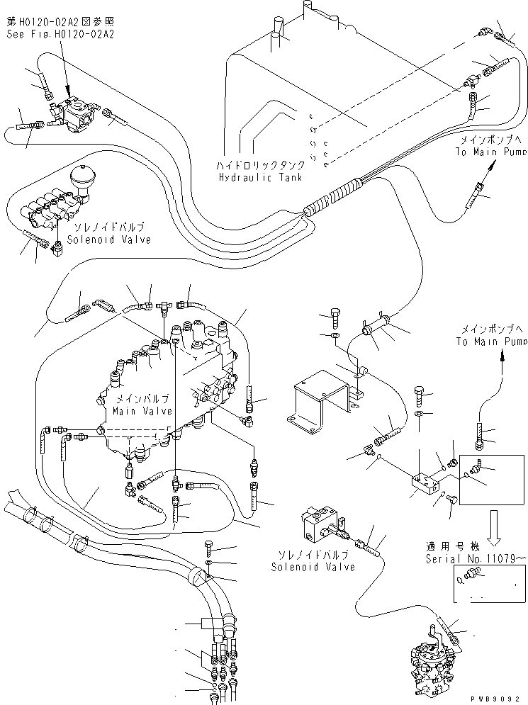 Excavators Komatsu / PC228USLC-1 S/N 11001-UP(pc228u0r) / PPC MAIN LINE (HOSE) (2 ACTUATOR) (FOR MONO BOOM) (4WAY)(150530 : H1840-03A9A)