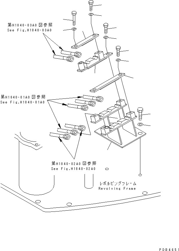 Excavators Komatsu / PC228USLC-1 S/N 11001-UP(pc228u0r) / PPC MAIN LINE (BRACKET) (1 ACTUATOR)(150540 : H1840-04A0)