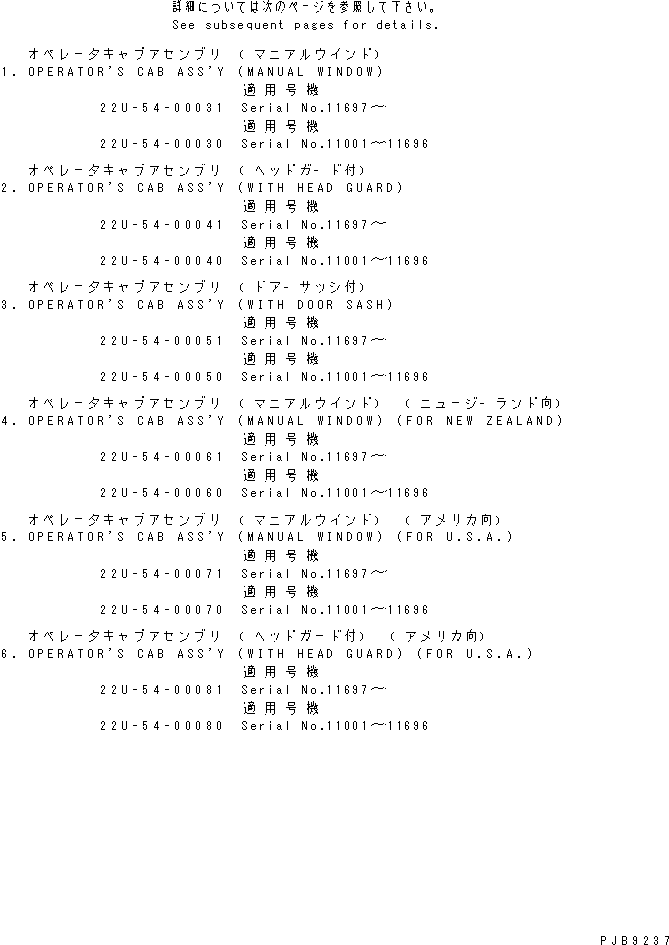 Excavators Komatsu / PC228USLC-1 S/N 11001-UP(pc228u0r) / OPERATOR