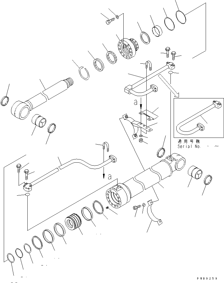 Excavators Komatsu / PC228USLC-1 S/N 11001-UP(pc228u0r) / BOOM CYLINDER (TUNNEL SPEC.)(480390 : Y1620-01A0A)