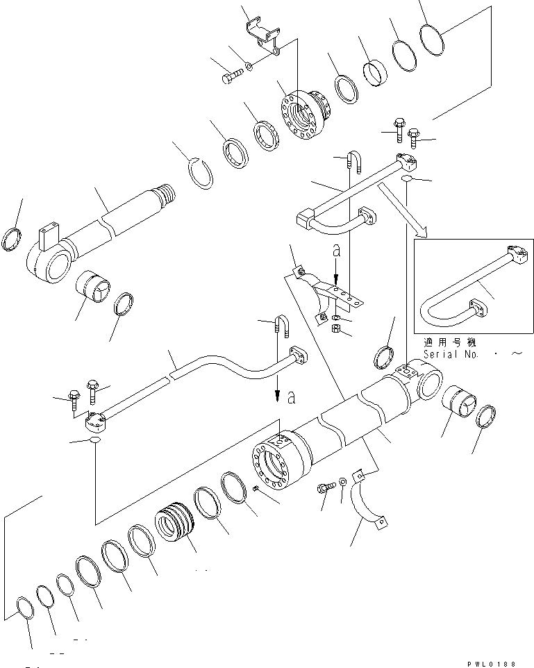 Excavators Komatsu / PC228USLC-1 S/N 11001-UP(pc228u0r) / BOOM CYLINDER (FOR OFFSET BOOM)(480400 : Y1620-01A1)
