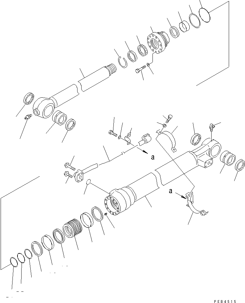 Excavators Komatsu / PC228USLC-1 S/N 11001-UP(pc228u0r) / BUCKET CYLINDER (YELLOW COLOR) (DEMOLITION SPEC.)(480490 : Y1620-41A4)