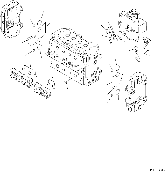 Excavators Komatsu / PC228USLC-1 S/N 11001-UP(pc228u0r) / MAIN VALVE (2-ACTUATOR) (2/12) (TUNNEL SPEC./FOR MONO-BOOM)(481040 : Y1664-22A1)