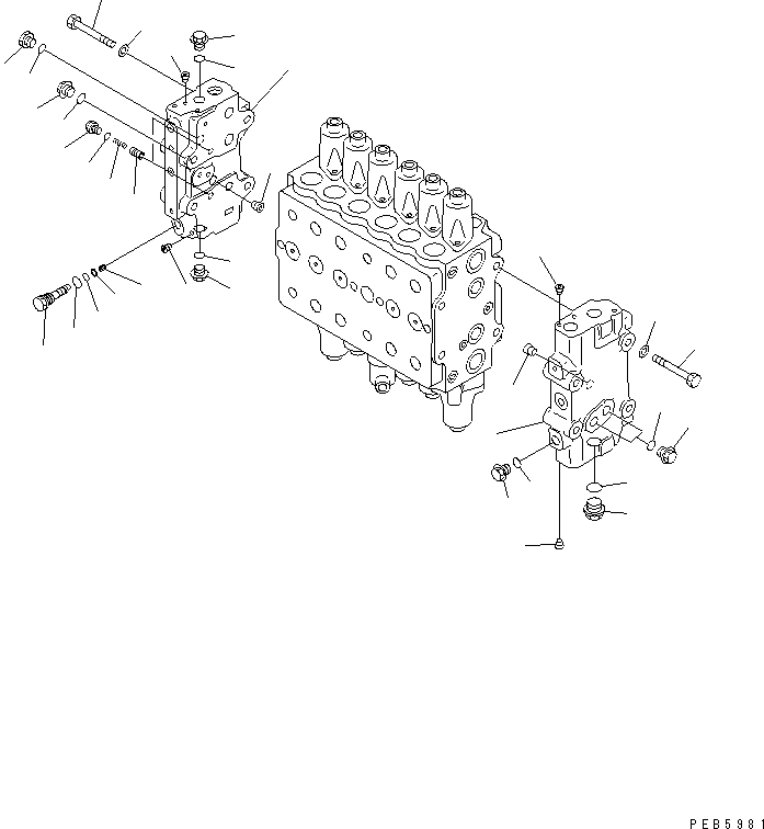 Excavators Komatsu / PC228USLC-1 S/N 11001-UP(pc228u0r) / MAIN VALVE (4/9) (FOR MONO-BOOM)(480640 : Y1660-04A0)