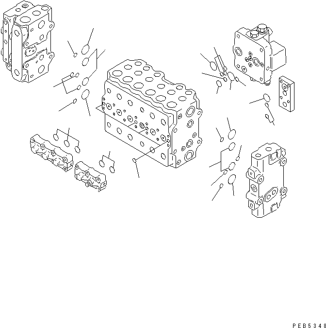 Excavators Komatsu / PC228USLC-1 S/N 11001-UP(pc228u0r) / MAIN VALVE (1-ACTUATOR) (2/11) (FOR MONO-BOOM)(480930 : Y1662-42A0)