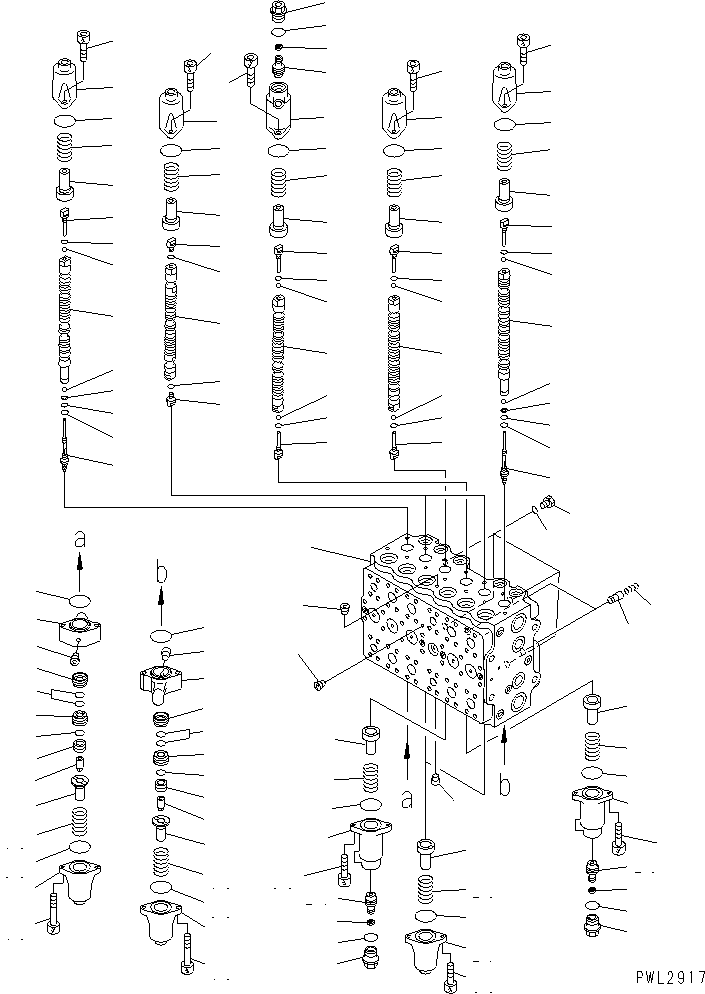 Excavators Komatsu / PC228USLC-1 S/N 11001-UP(pc228u0r) / MAIN VALVE (1-ACTUATOR) (1/11) (FOR MONO-BOOM)(480810 : Y1662-21A0)