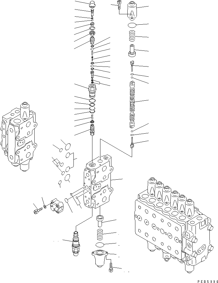Excavators Komatsu / PC228USLC-1 S/N 11001-UP(pc228u0r) / MAIN VALVE (2-ACTUATOR) (10/12) (TUNNEL SPEC./FOR MONO-BOOM)(481120 : Y1664-30A1)