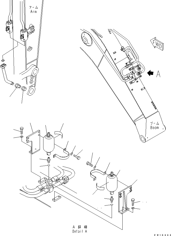 Excavators Komatsu / PC228USLC-1 S/N 11001-UP(pc228u0r) / BREAKER ADAPTER(481380 : Y1971-01A0)