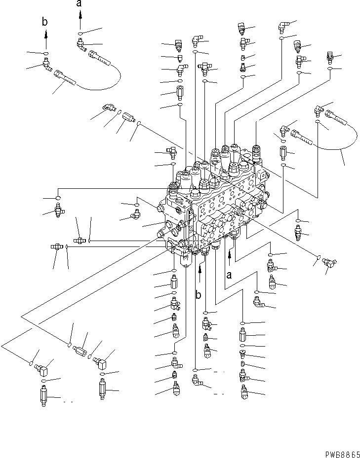 Excavators Komatsu / PC228US-2J S/N 15001-UP (For KUK / Chassis only)(pc228u1c) / MAIN VALVE (CONNECTING PARTS) (FOR MONO-BOOM)(150020 : H0120-01A0)