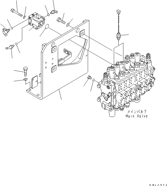 Excavators Komatsu / PC228US-2J S/N 15001-UP (For KUK / Chassis only)(pc228u1c) / MAIN VALVE (VALVE BRACKET AND PIPING) (FOR MONO BOOM)(150060 : H0120-02A0)