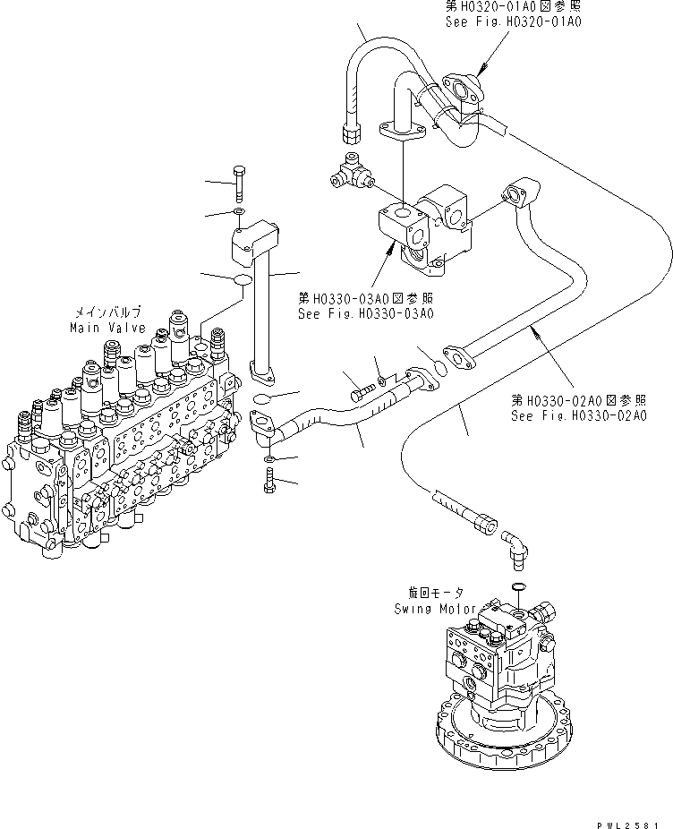 Excavators Komatsu / PC228US-2J S/N 15001-UP (For KUK / Chassis only)(pc228u1c) / RETURN LINE (HOSE)(150130 : H0330-01A0)