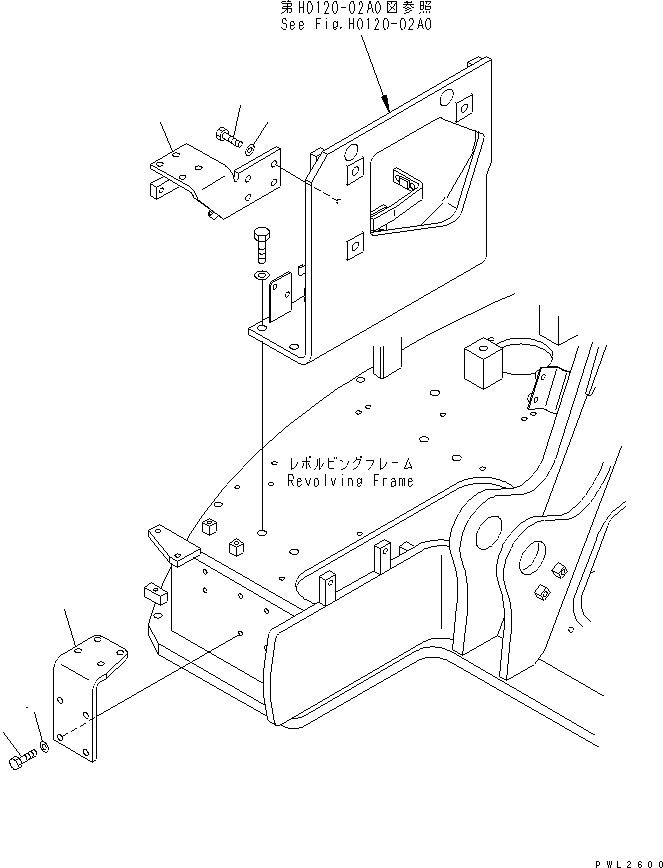 Excavators Komatsu / PC228US-2J S/N 15001-UP (For KUK / Chassis only)(pc228u1c) / ATTACHMENT LINE (1 & 2 ACTUATOR) (BRACKET)(150280 : H1270-05A2)