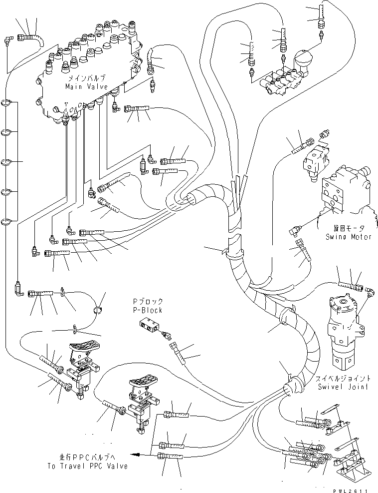 Excavators Komatsu / PC228US-2J S/N 15001-UP (For KUK / Chassis only)(pc228u1c) / PPC MAIN LINE (VALVE PPC) (VALVE LOWER LINE) (2 ACTUATOR) (FOR MONO BOOM)(150410 : H1840-02A6)