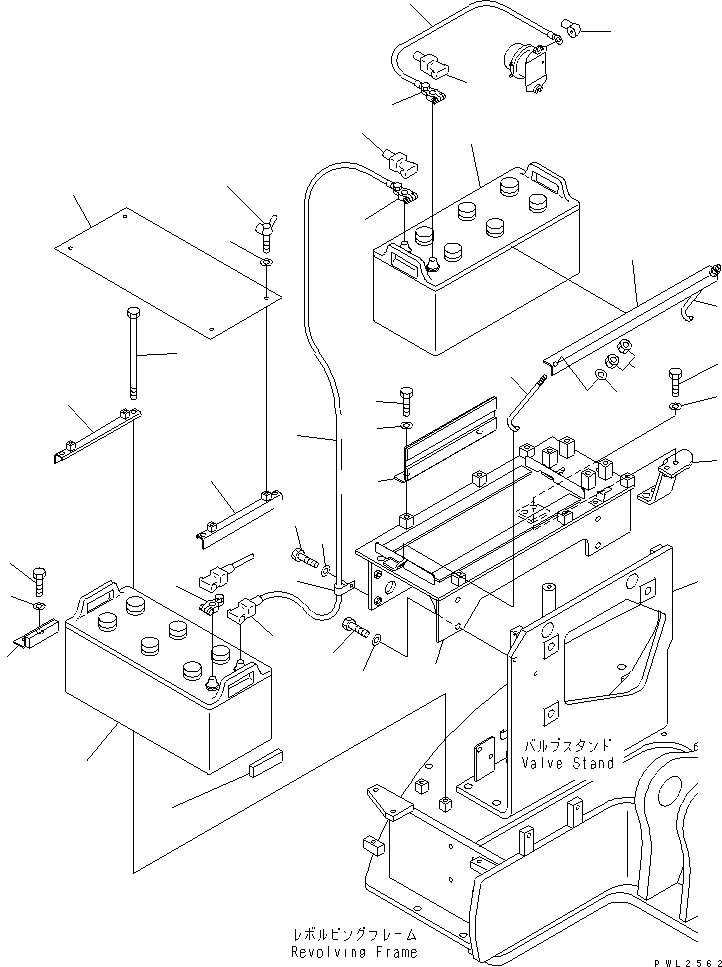 Komatsu parts book diagram for PC228USLC-2J S/N 15001-UP (For KUK / Chassis only): BATTERY (LARGE CAPACITY) (NX300)(#15001-15499)