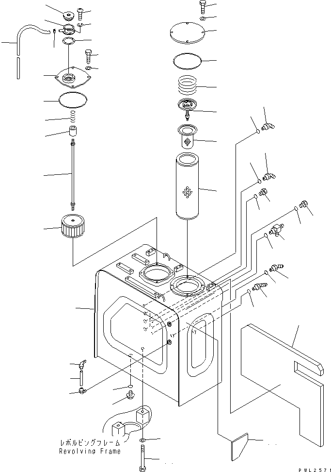 Komatsu parts book diagram for PC228USLC-2J S/N 15001-UP (For KUK / Chassis only): HYDRAULIC TANK