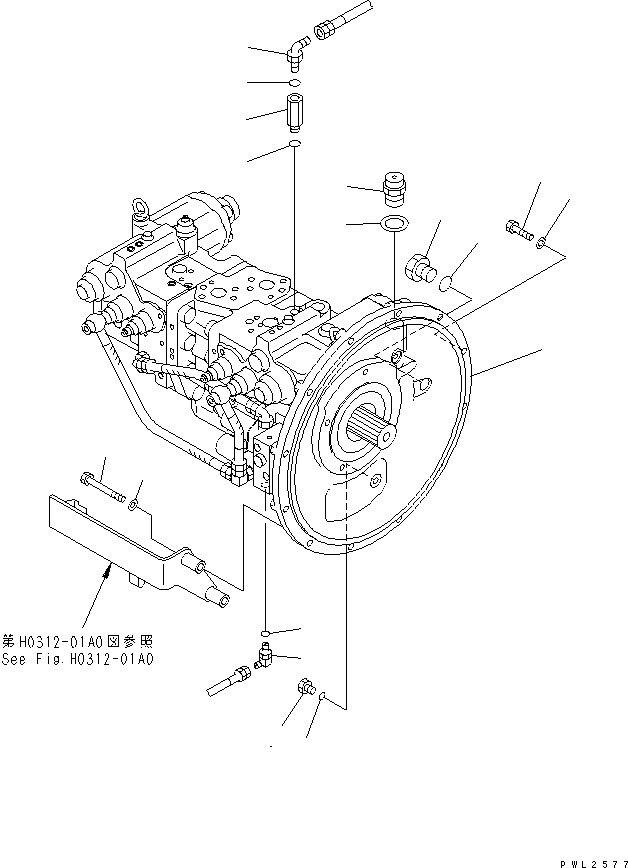 Komatsu parts book diagram for PC228USLC-2J S/N 15001-UP (For KUK / Chassis only): MAIN PUMP (CONNECTING PARTS)