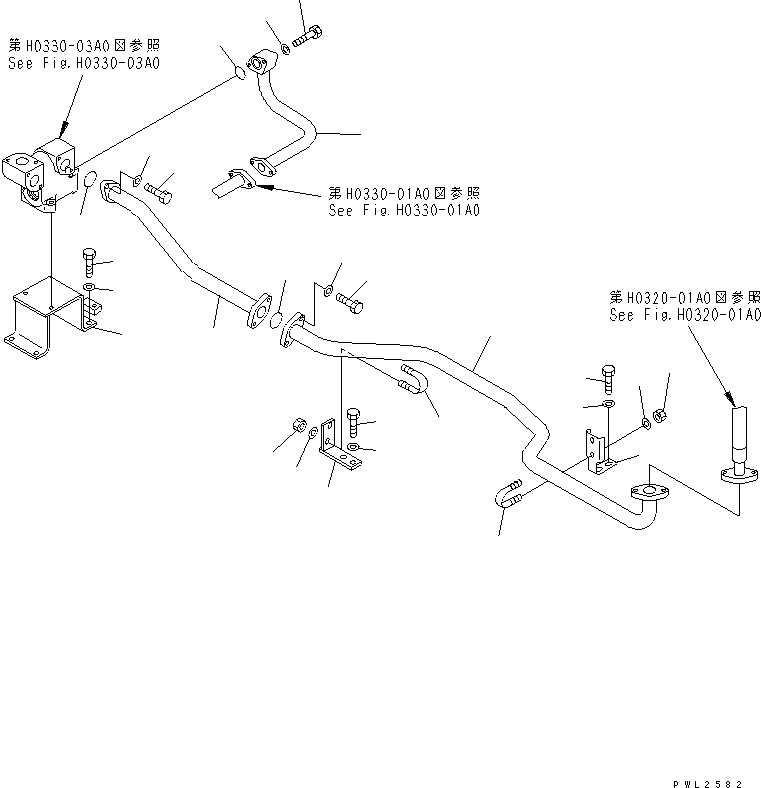 Komatsu parts book diagram for PC228USLC-2J S/N 15001-UP (For KUK / Chassis only): RETURN LINE (TUBE)
