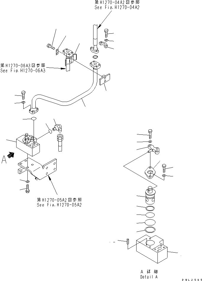 Komatsu parts book diagram for PC228USLC-2J S/N 15001-UP (For KUK / Chassis only): ATTACHMENT LINE (2 ACTUATOR) (CROSS VALVE ? R.H.) (FOR MONO-BOOM)