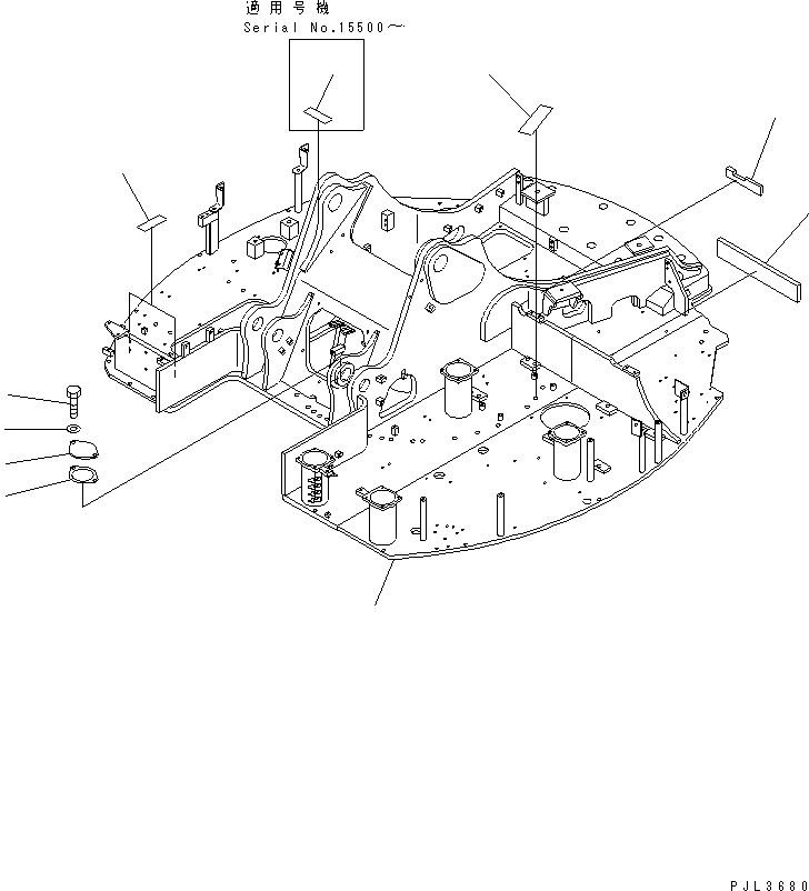 Komatsu parts book diagram for PC228USLC-2J S/N 15001-UP (For KUK / Chassis only): REVOLVING FRAME (EU SPEC.)(#15321-)
