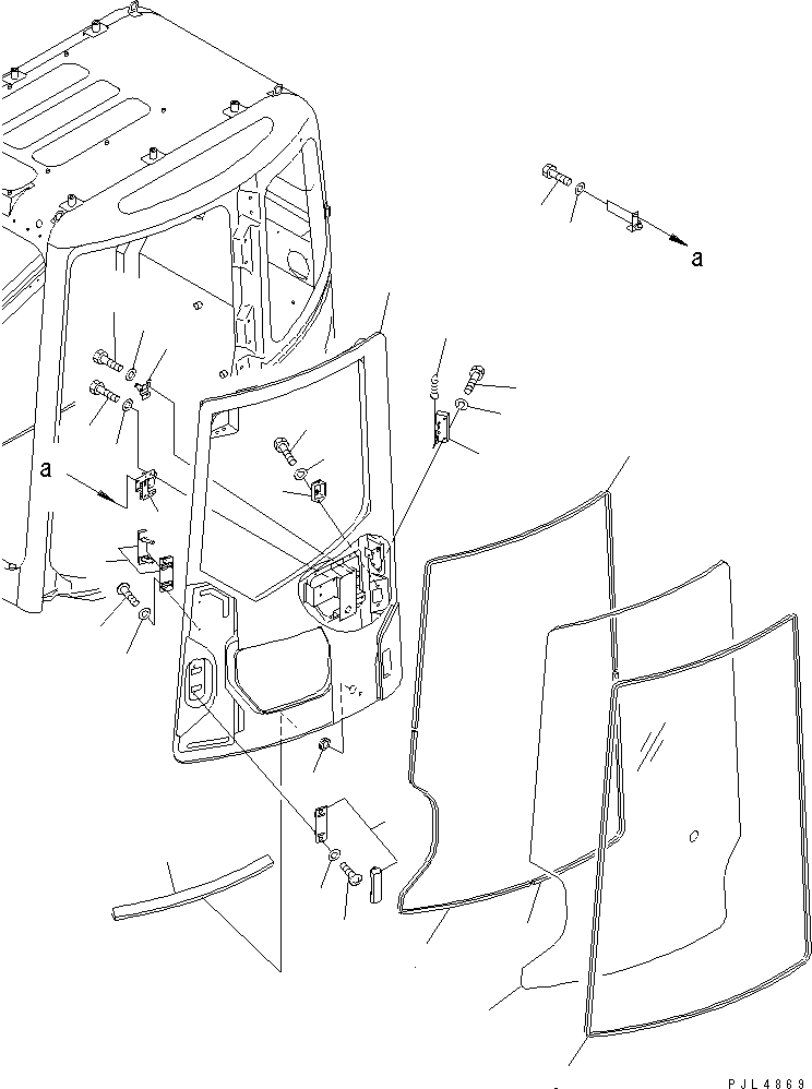 Komatsu parts book diagram for PC228USLC-2J S/N 15001-UP (For KUK / Chassis only): OPERATOR'S CAB (DOOR)(#15809-)