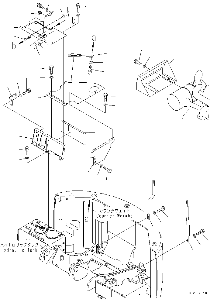 Komatsu parts book diagram for PC228USLC-2J S/N 15001-UP (For KUK / Chassis only): HOOD (HOOD) (2/2) (1 ACTUATOR)