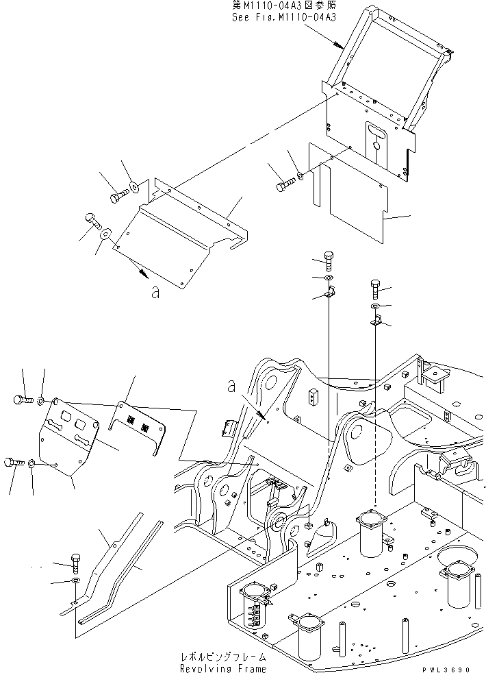 Komatsu parts book diagram for PC228USLC-2J S/N 15001-UP (For KUK / Chassis only): HOOD (PARTITON COVER) (1/2) (EU SPEC.)(#15321-)