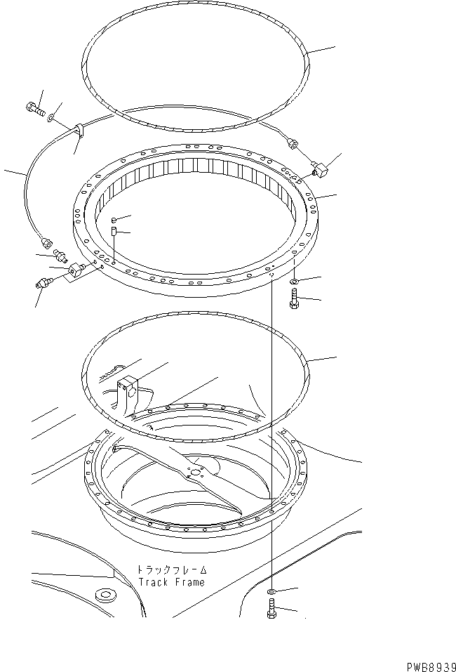Komatsu parts book diagram for PC228USLC-2J S/N 15001-UP (For KUK / Chassis only): SWING CIRCLE