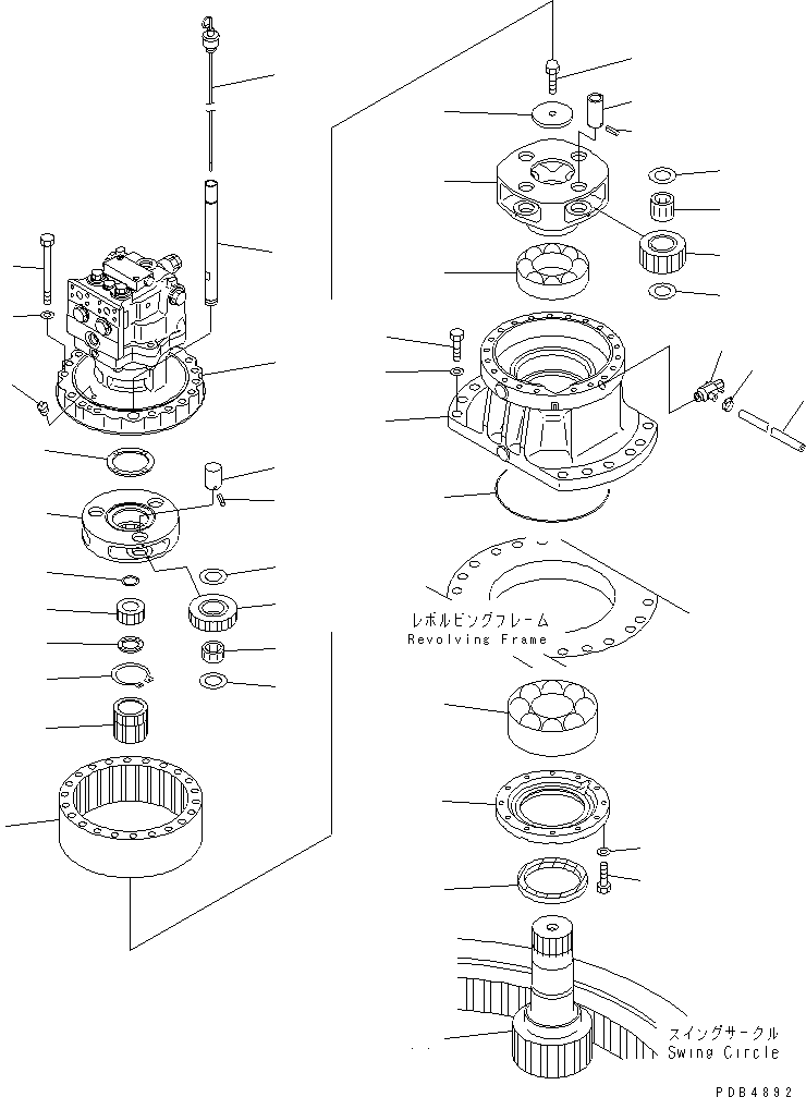 Komatsu parts book diagram for PC228USLC-2J S/N 15001-UP (For KUK / Chassis only): SWING MACHINERY